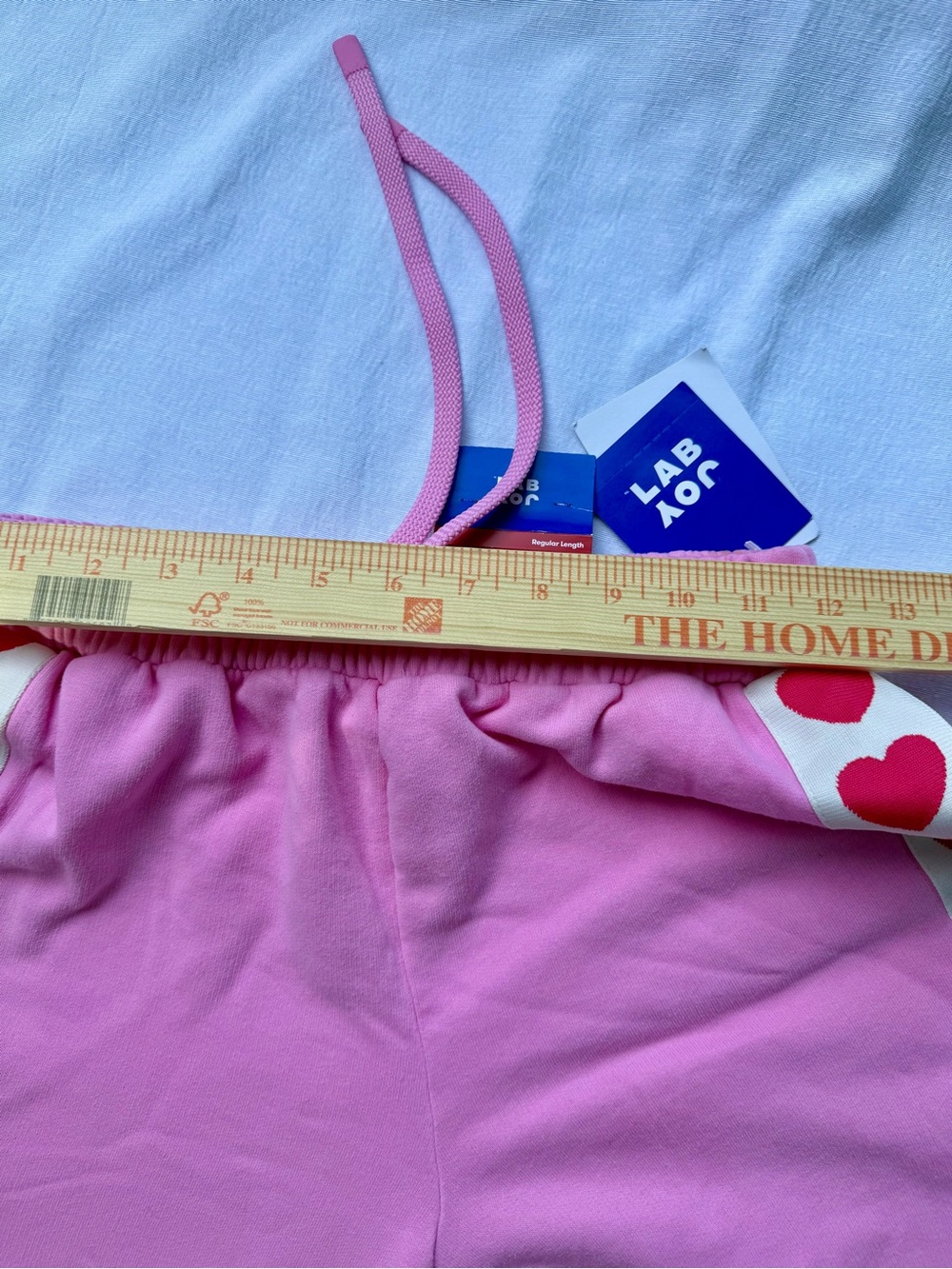 Size XS NEW Joy Lab Pink Heart-Trim Ladies Sweatpants - Picture 7 of 9